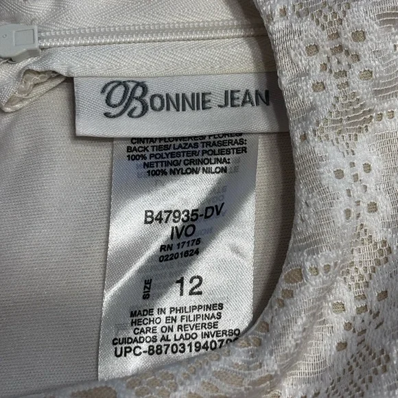 Flower Girl Dress Bonnie Jean Girls sz 12 hi low Easter Pageant Fairy Princess - Picture 3 of 11